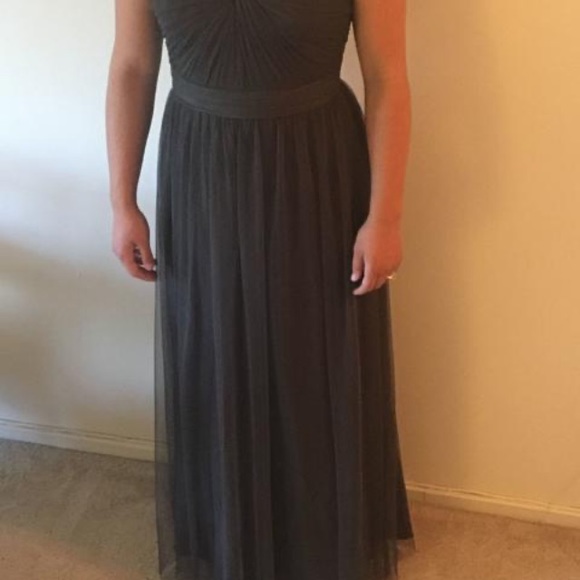 NAVY BLUE Amsale bridesmaid prom tulle dress sz 4 - Picture 3 of 7